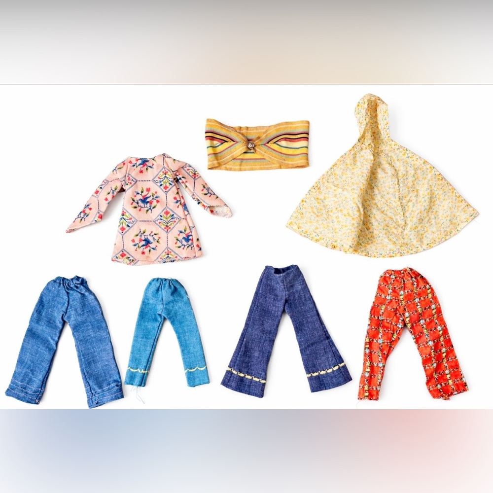 Authentic Vintage Handmade 
Barbie-size Doll Clothing Lot Circa Late 1960s-1970s